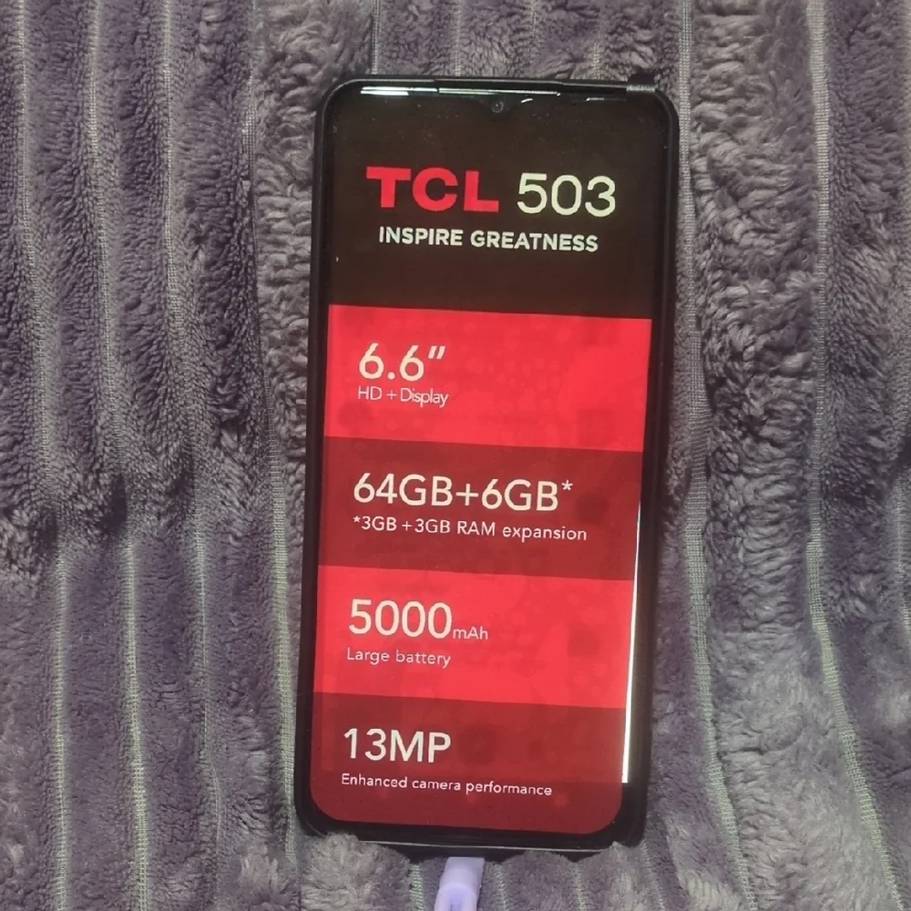TCL Smartphone with Dual Cameras in Gray